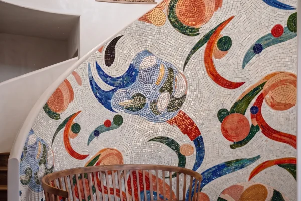 Mosaic for curved wall surface