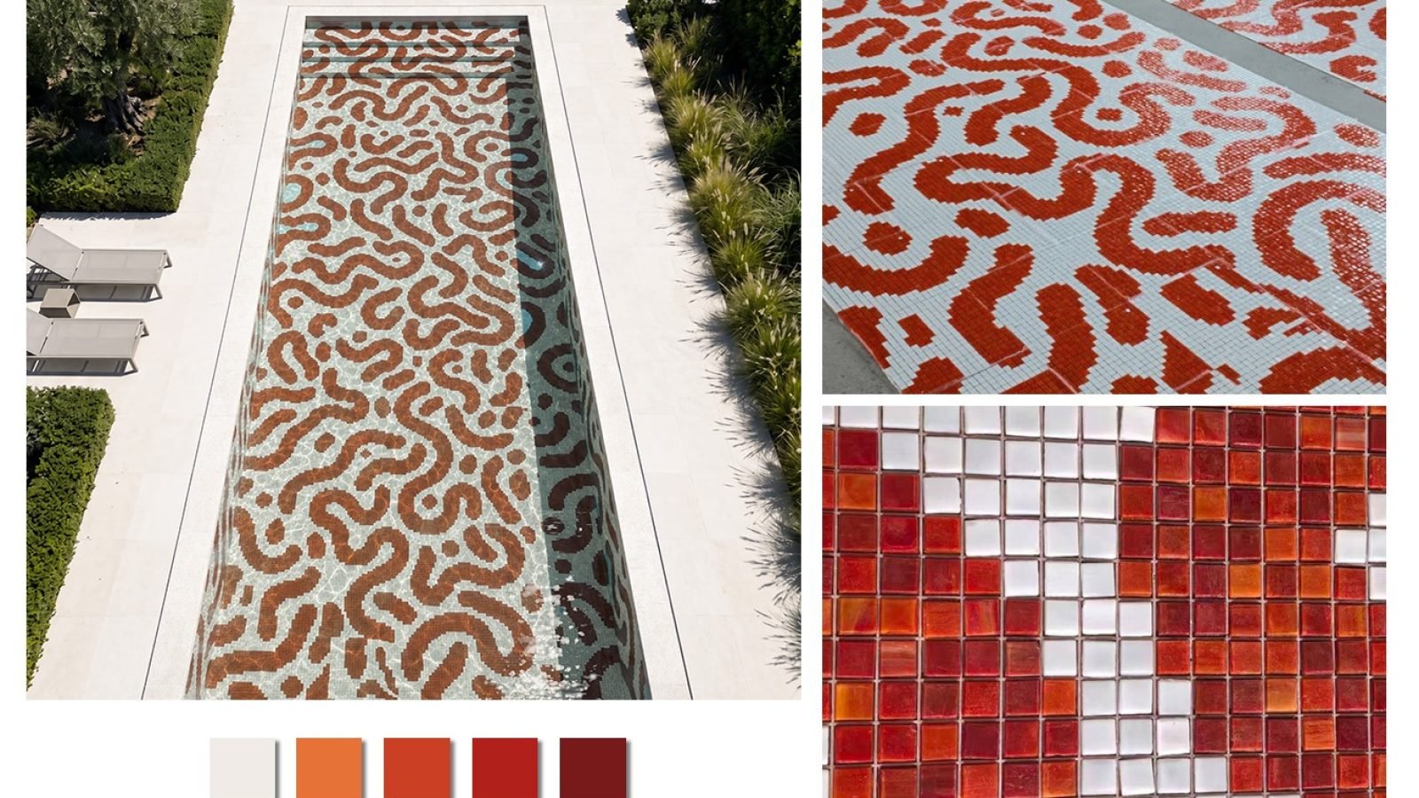 Layout of abstract pool mosaic in Dubai